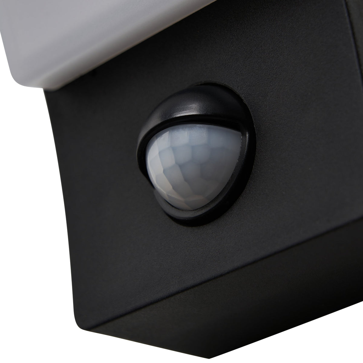 Batsu 12 Watt LED Curved Outdoor Wall Light with PIR - Black