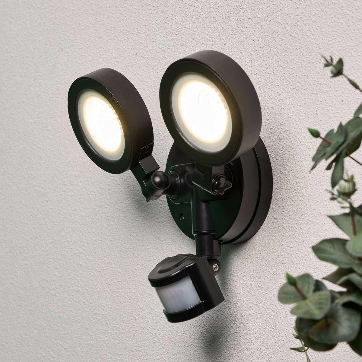 Alan Adjustable LED Outdoor Flood Light with PIR Sensor - Black