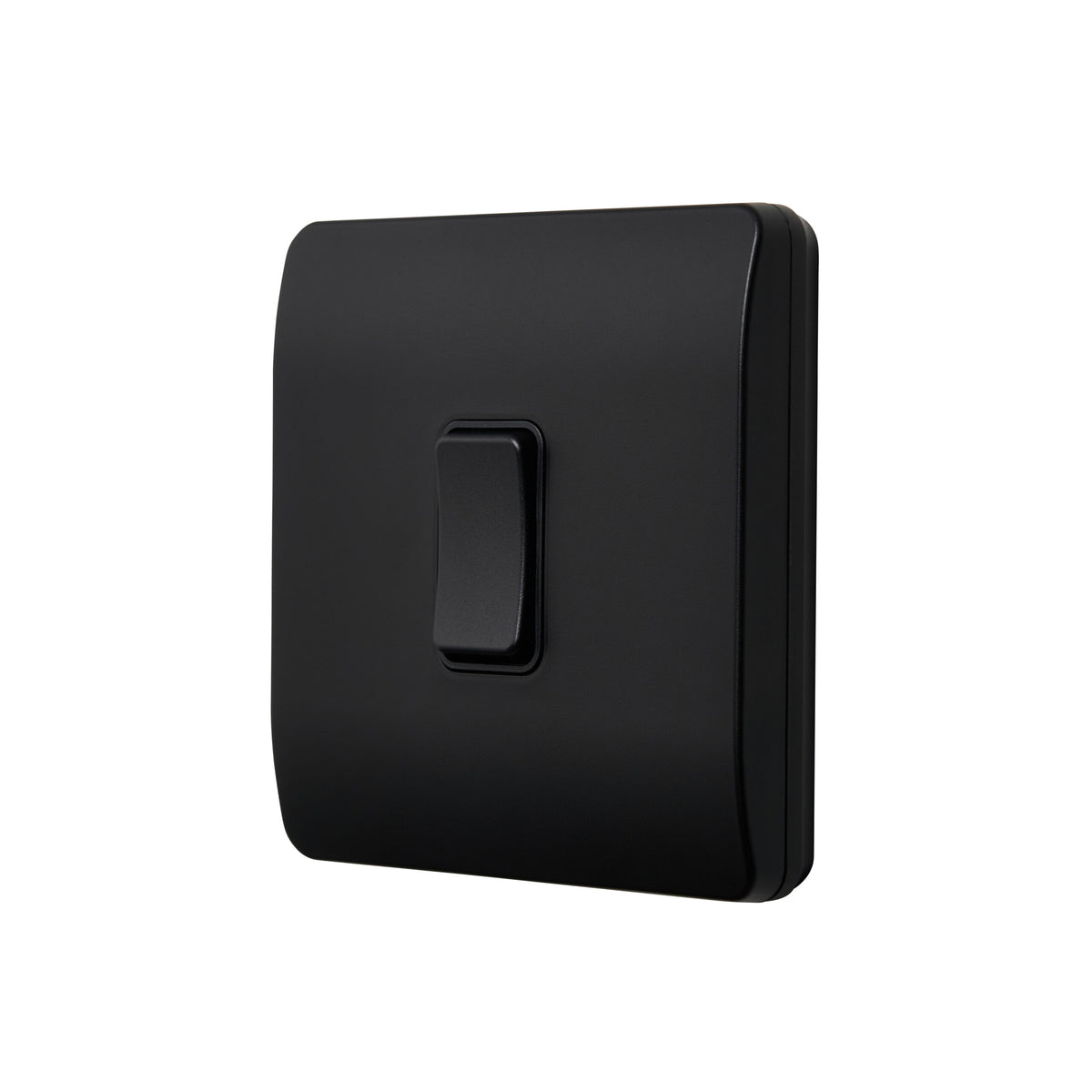 Slimline Kinetic Switch- 1 Gang, Black body, Black switch. -Non- Dimmable