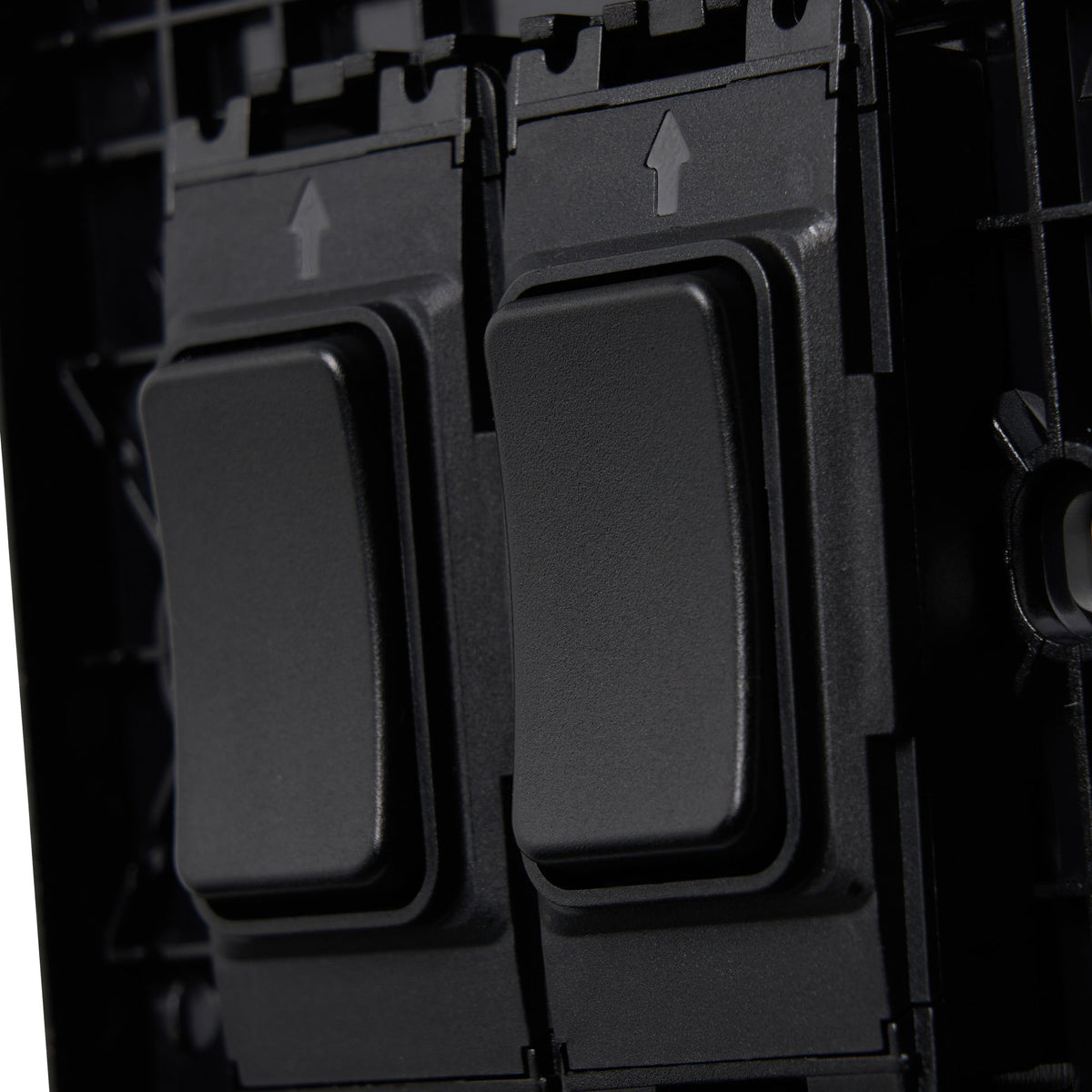 Slimline Kinetic Switch- 2 Gang, Black body, black switches. -Non- Dimmable