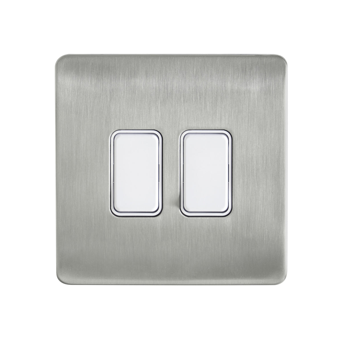 Kinetic Plated 2 Gang Grid Switch Satin Nickel -Order Back Plate & Switch Separately