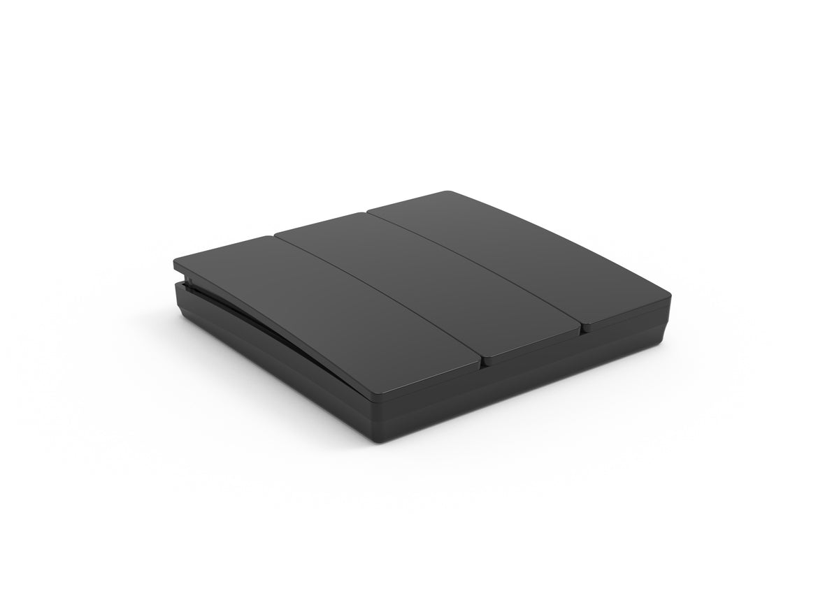 3 Gang Kinetic Push Switch Matt Black IP65