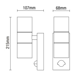 Leto Outdoor Wall Light with PIR Sensor, Anthracite
