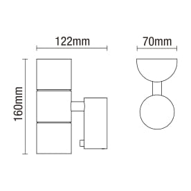 Leto Outdoor Up and Down Wall Light with Photocell, Stainless Steel
