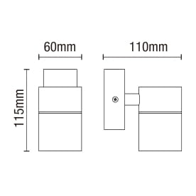 Leto Up or Down Outdoor Wall Light - Anthracite