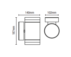 Lens 2 Light Outdoor Up and Down Wall Light - Anthracite