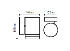 Lens Single Light Outdoor Down Wall Light - Anthracite
