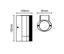 Helix Outdoor Cylinder Wall Light, Black