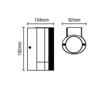 Helix Outdoor Cylinder Wall Light with Photocell, Black
