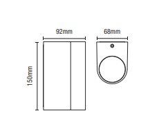 Antar Up and Down Outdoor Wall Light, Black