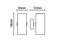 Melo Outdoor 2 Light LED Wall Light - Black