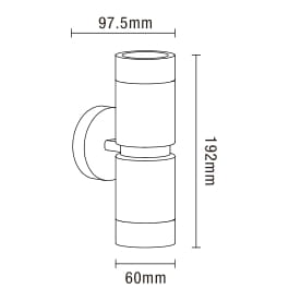 Yuki Outdoor Up and Down Wall Light, Stainless Steel
