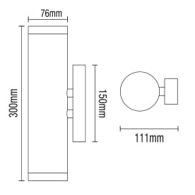 Brean 2 Light Outdoor Up & Down Wall Light - Stainless Steel