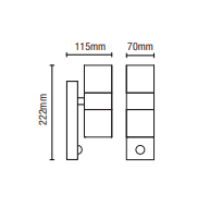 Muto Outdoor Up and Down Wall Light with PIR Sensor, Anthracite