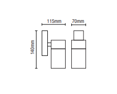 Muto Outdoor Fixed Down Wall Light, Anthracite