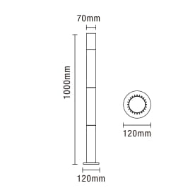 Muto Adjustable Outdoor Post Light, Anthracite