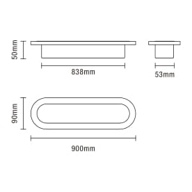 Ren 24 Watt Outdoor CCT Linear Wall Light, Black
