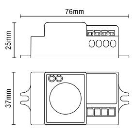 Wall or Ceiling Point Microwave Low Profile Sensor - White