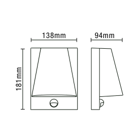 Vesoul Outdoor Wall Light with PIR Sensor, Anthracite