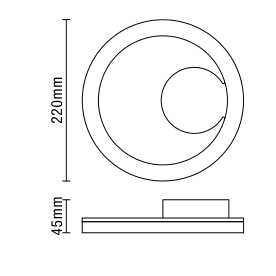 Eclipse Outdoor LED Circular Wall Light, Black
