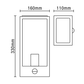 Minerva Outdoor Wall Light with PIR Sensor, Anthracite