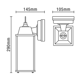 Ceres Outdoor Lantern Bevelled Glass Wall Light - Black