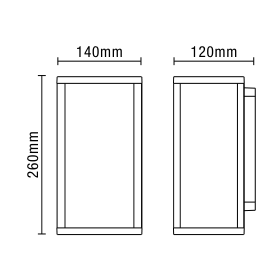 Chinon Outdoor Glass Panel Wall Light, Black