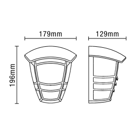 Perdita Outdoor 1 Light Die Cast Half Wall Lantern - Black