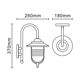 Eris Outdoor Fishermans Style Wall Light - Black