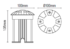 Pan Recessed Floor Uplight 8 way, Black