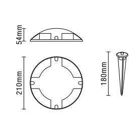 Scout Single 4 Way Outdoor LED Surface Mount Drive Over Ground Light - Black