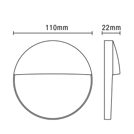 Onza Outdoor LED 11cm Round Wall Light, Black