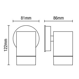 Neso Outdoor Single Up Or Down Wall Light, Black