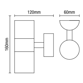Islay Up and Down Outdoor Wall Light, Anthracite
