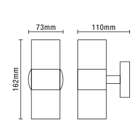 Arbo Outdoor Up & Down Wall Light with Tempered Glass, Rust