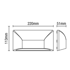 Poole Outdoor LED Rectangular Down Wall Light - Black