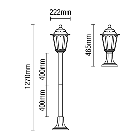 Bianca Outdoor Polycarbonate Tall Lamp Post Lantern, Black