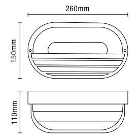 Puck Oval Outdoor Bulkhead Eyelid Wall Light, Black
