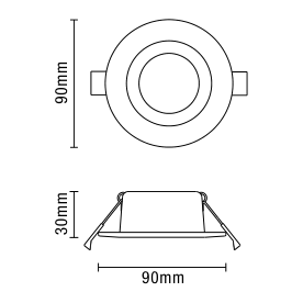 Eden 7 Watt LED Adjustable IP65 Colour Changing Downlight, Black