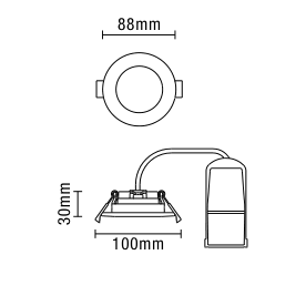 Como Fire Rated LED IP65 Downlight, Satin Black