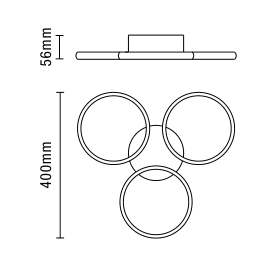 Chios LED Rings Bathroom Flush Ceiling Light, Chrome