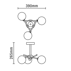 Lindos Bathroom Cross Arm Semi Flush Ceiling Light, Satin Brass