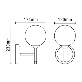 Porto Bathroom Wall Light, Chrome