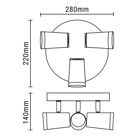 Freya Bathroom Ceiling Spotlight Plate, Matt Black