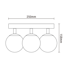 Toronto 3 Light Bathroom Ceiling Light - Marble Effect