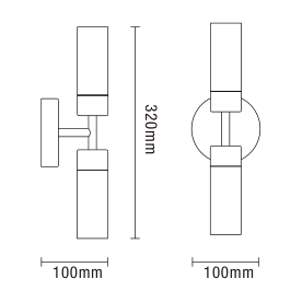 Ottawa Ribbed Wall Light. IP44. Black