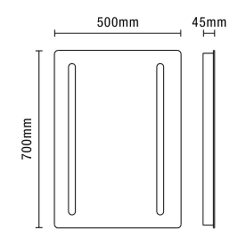 Ecti LED Bathroom Mirror Wall Light with Shaving Socket - Chrome
