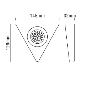 Fonte Triangular Day Light LED Under Kitchen Cabinet Light - Satin Nickel