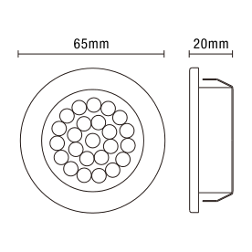 Pozza Circular Recessed Warm White LED Under Kitchen Cabinet Light - Satin Nickel