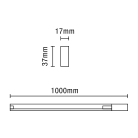 Tor 1 Metre Single Mains Lighting Track - Black
